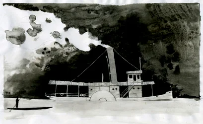 Ilustração a vapor do novo "In the Heart of Darkness" de Joseph Conrad. 2012
