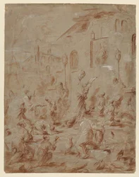 Adoradores em um santuário da rua, 173040.