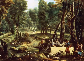 grupo de caça ao veado (óleo sobre tela)