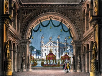 Cenografia de Sanquirico para a ópera "La straniera" (L