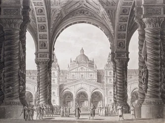 Cenário para a Ópera séria I due Valdomiri de Peter Winter. Teatro alla Scala, 1818.