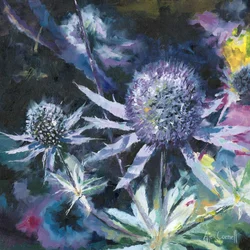Flores de cardo azul