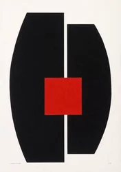 Quadrado vermelho sobre preto, 2021