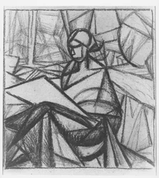 Mulher, 1914-15 (carvão sobre papel)