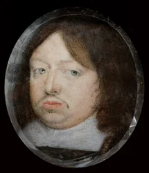 Retrato em miniatura de Carlos X, rei da Suécia 1655-1660