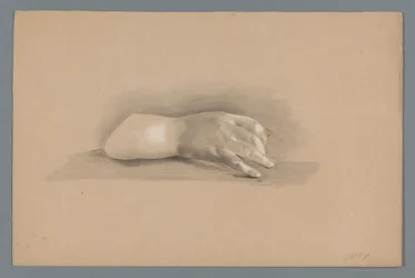 Modelo de gesso de uma mão