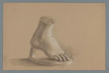 Modelo de gesso de um pé