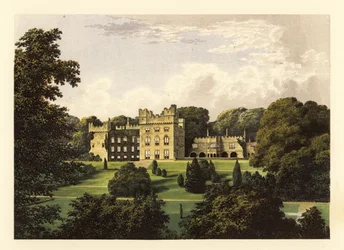 Hutton Hall, Cumbria, Inglaterra. ,1880 (gravura)