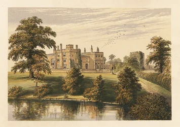 Castelo Ripley, Yorkshire, Inglaterra. ,1880 (gravura)
