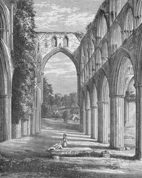 Coro, olhando para o norte, Rievaulx Abbey, c1880, 1897