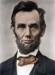 Retrato de Abraham Lincoln (1809-1865), 16.º Presidente dos Estados Unidos da América. Fotografia