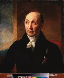 Retrato do Secretário de Estado, Conde Mikhail Speransky (1772-1839) (Retrato do Secretário de Estado Conde Mikhail Speransky) - Pintura de Alexander Grigoryevich Varnek (1782-1843), óleo sobre tela