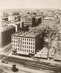 Ver northnorthwest da cúpula do tribunal em Chicago, 1858