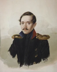Retrato do poeta Mikhail Lermontov 1814-1841, 1839