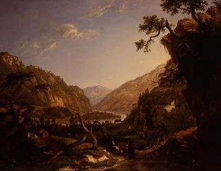 Paisagem do Rio Rocky no Tirol