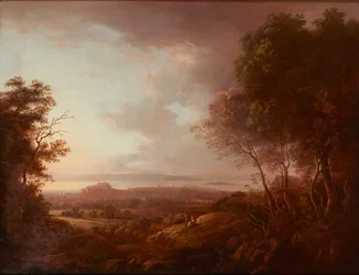 Vista de Edimburgo de Blackford Hill (na tela)