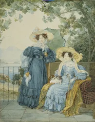 Retrato da Condessa Yekaterina Artemyevna Vorontsova 1780-1836 e da Princesa Yelena Mikhaylovna Galitzine 1776-1856, 1825