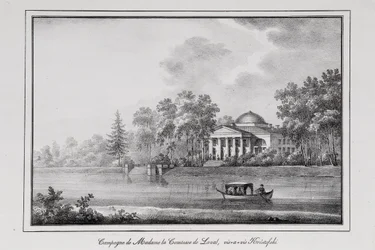 Casa de Verão da Condessa de Laval na Ilha Aptekarsky Series Vistas de São Petersburgo, década de 1820