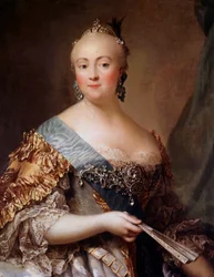 Retrato de Isabel Petrovna (1709-1762), imperatriz da Rússia sob o nome de Isabel I, filha de Pedro, o Grande. Pintura de Alexander Roslin (1718-1793), século XVIII, Museu do Hermitage, São Petersburgo - Retrato de Isabel Petrovna (1709-1