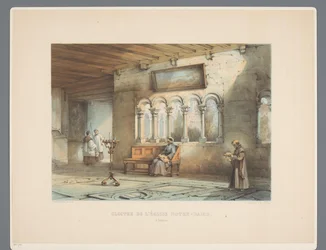 Klooster van Onze-Lieve-Vrouwebasiliek te Tongeren Claustro da igreja de Notre-Dame, em Tongres (título no objeto) Monumentos antigos da arquitetura do século XI ao século XIII em Limburgs (título da série)