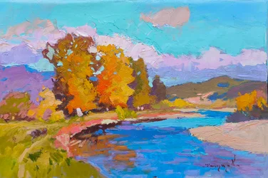 Paisagem fluvial de outono