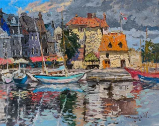O colorido porto de Honfleur