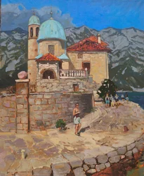 Igreja numa ilha no Montenegro