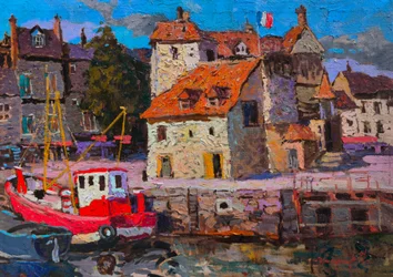 Animada cidade portuária francesa