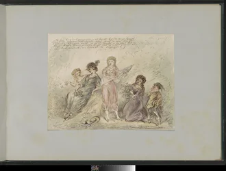 Paisagem com quatro meninas e um menino