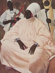 Barma Mata, Sultão de Zinder (estudo para o retrato), de Desenhos e Pinturas da África, executado durante a expedição Citroen Centre Afrique, segunda missão Haardt Audouin-Dubreuil, pub. Paris