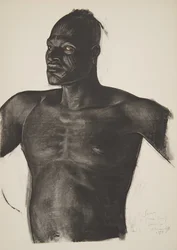 Sara o Rastreador (Bahr Ouandja), de Desenhos e pinturas de África, executados durante a expedição Citroën Centro de África, segunda missão Haardt Audouin-Dubreuil, publicado em Paris, 1927