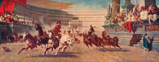 Uma corrida romana de quadrigas, c. 1882
