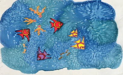 Fish, 1999 (seda pintada)