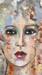 Retrato floral moderno