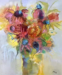 Bouquet abstrato vibrante