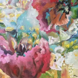 Abstrato floral vibrante