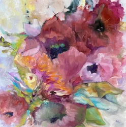 Impressão floral vibrante
