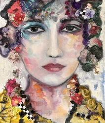 Retrato floral caprichoso