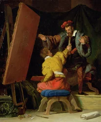 Aretino no estúdio de Tintoretto, século XIX
