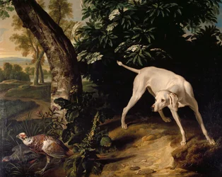 Cena de caça, detalhe da pintura de Alexandre-Francois Desportes (1661-1743), França