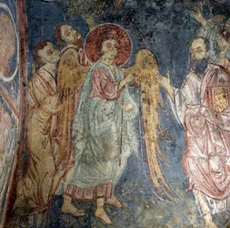 Anjo, afresco na igreja de Alikampos, Creta, Grécia (foto)