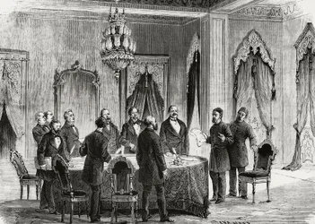 Conferência de Constantinopla, dezembro de 1876, gravura, Turquia