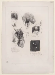 Folha de esboços, 1833-38.