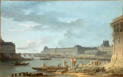 A Pont Royal e o Louvre, vistos da Pont-Neuf terre-plein, cerca de 1780 (óleo sobre tela)