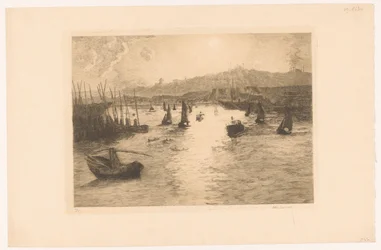 Porto com pôr-do-sol