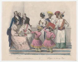 Bayees ou Dancing Boys, de Twenty Four Plates Illustrative of Hindu and European Manner..., 1832