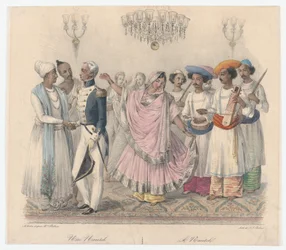 Une Nautch, de vinte e quatro placas ilustrativas de costumes hindus e europeus em Bengala,..., 1832