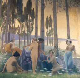 Mural representando uma alegoria da agricultura, da indústria e da exportação