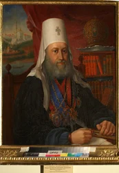 Eugene de Kiev, metropolite de Kiev et de Gallitch - Retrato de Yevgeny Bolkhovitinov (1767-1837), Metropolita de Kiev e Galiza - Kalashnikov, Alexei Afanasyevich (1795-1852) - 1837 - Óleo sobre tela - 76x66 - Instituto de Literatura Russa IRLI (Pushki