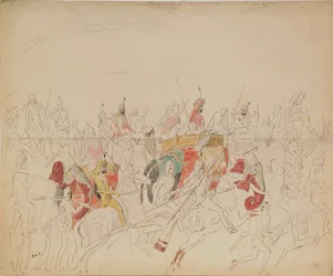 Maharaja Sher Singh de Punjab e sua corte, 1846